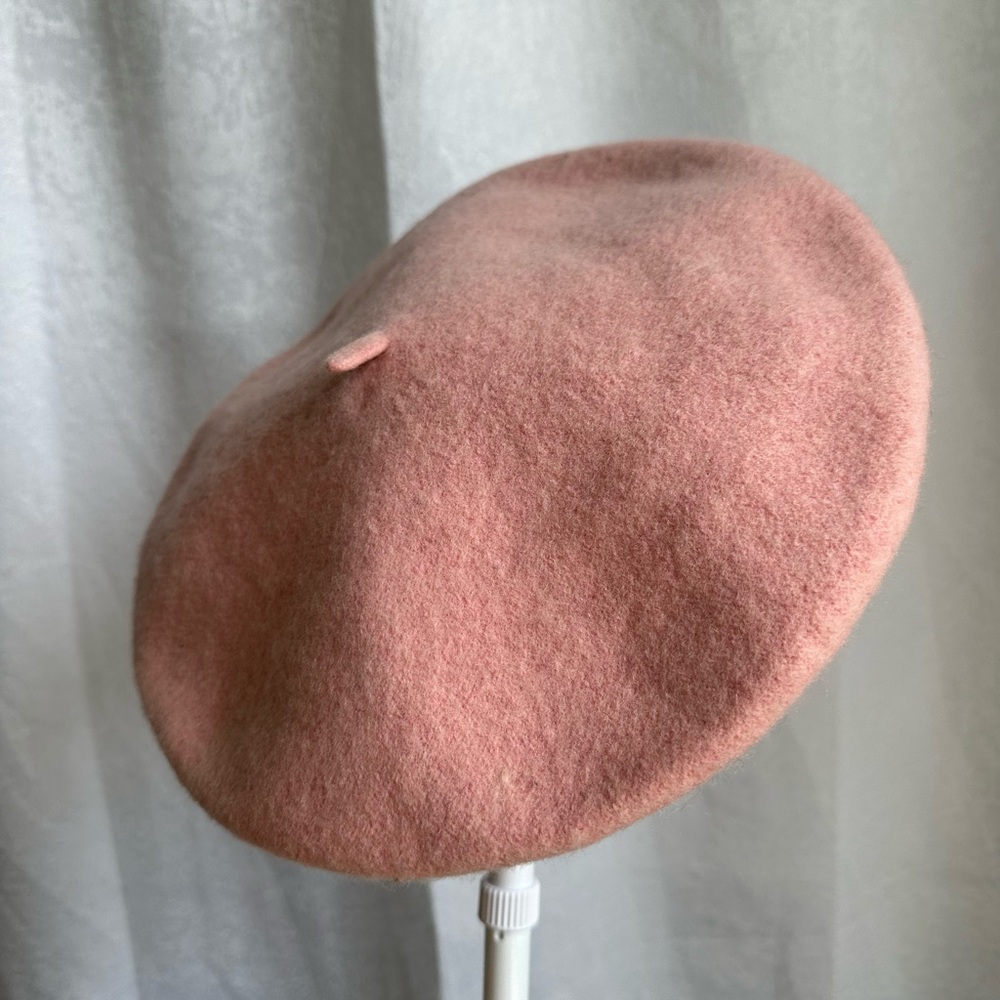 🎀 100% Wool Beret Hat Baby Pink Pastel Pink Hat Winter Chic 🎀 - Picture 4 of 6